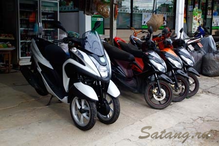 Скутер – трицикл Yamaha “TriCity” в Тайланде отзыв и фото